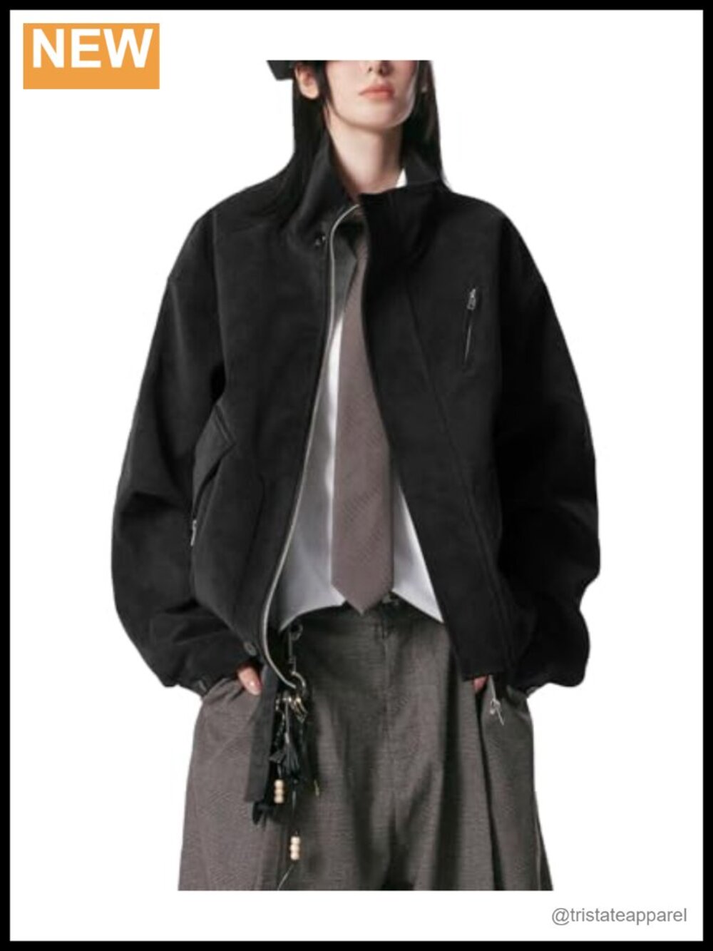 Faux Suede Bomber Jacket Oversized Zip Up Women Fall Coat